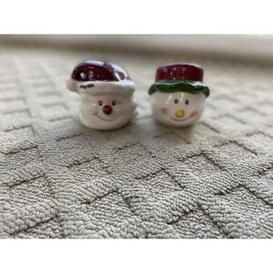 2001 The Cellar  Christmas Salt And‎ Pepper Shakers Santa And Snowman